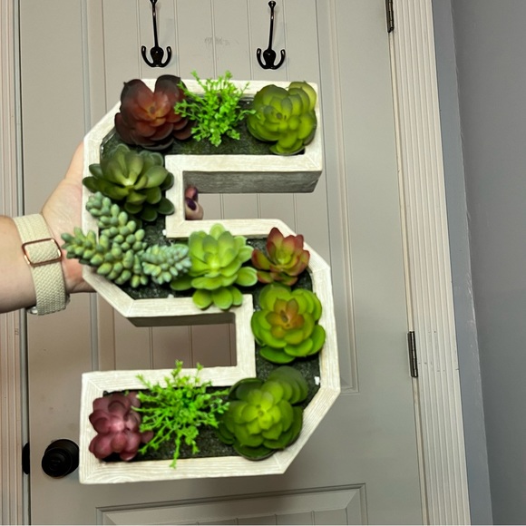 Ashland Other - S shaped wooden fake succulent wall hanger or free standing.